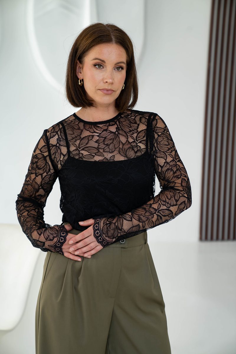 JASMINE lace top- black