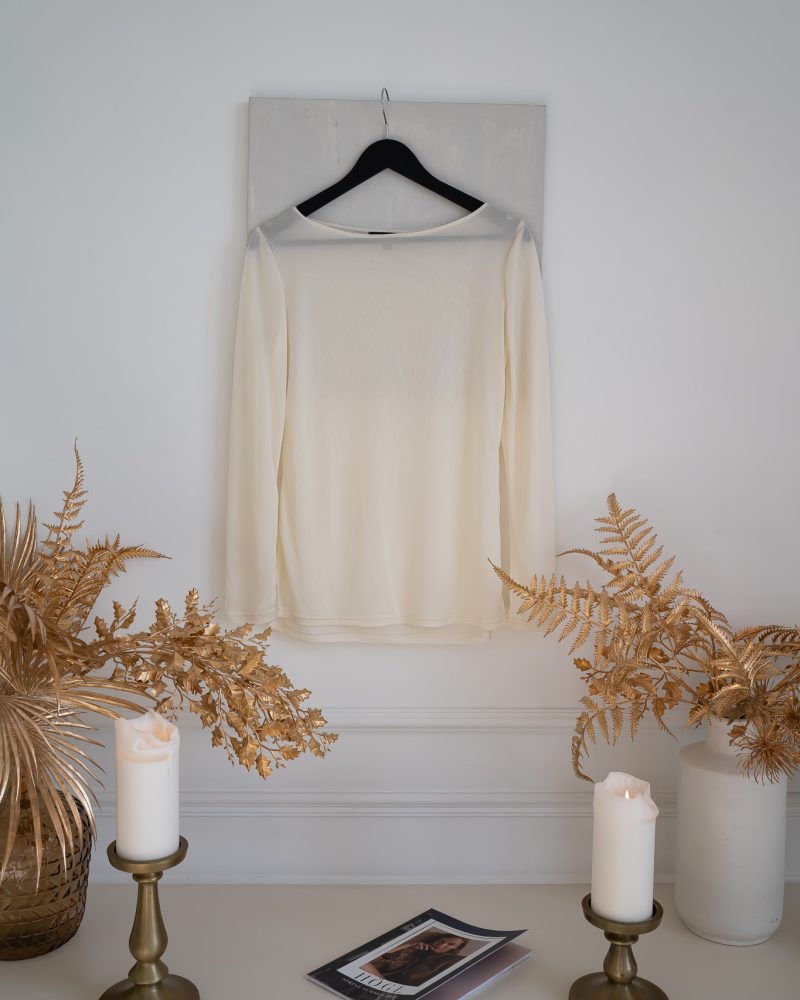 CLEO silk top- cream white